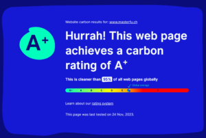 Die Site masterfu.ch hat ein Carbon Rating von A+.